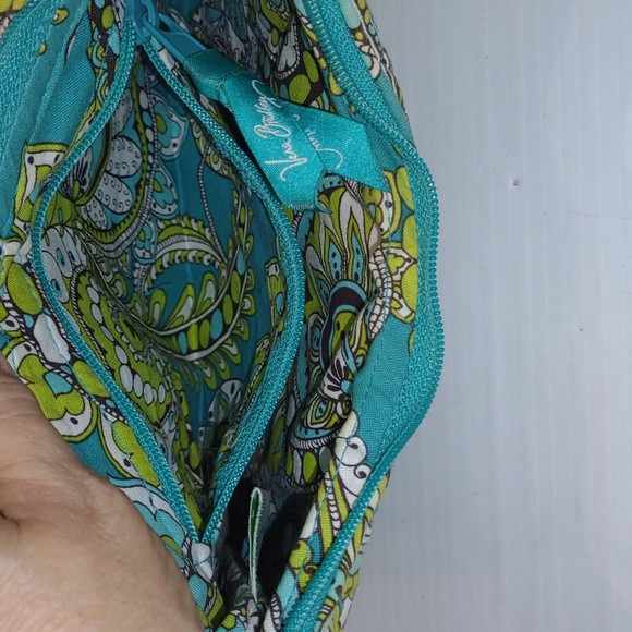 Vera Bradley Retired Pattern Peacock Green Teal Blue Small Shoulder Hobo Purse - Picture 6 of 12